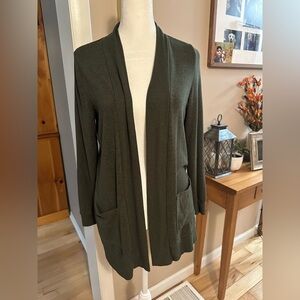 Market & Spruce Olive Open Front Cardigan